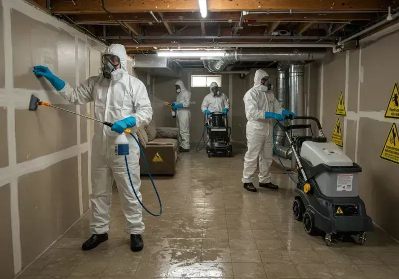 Basement Moisture Removal and Structural Drying process in Fort Bend County, TX